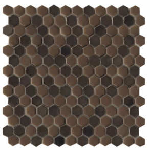 Confetti Bronze Hexagon Mosaic - glass tile
